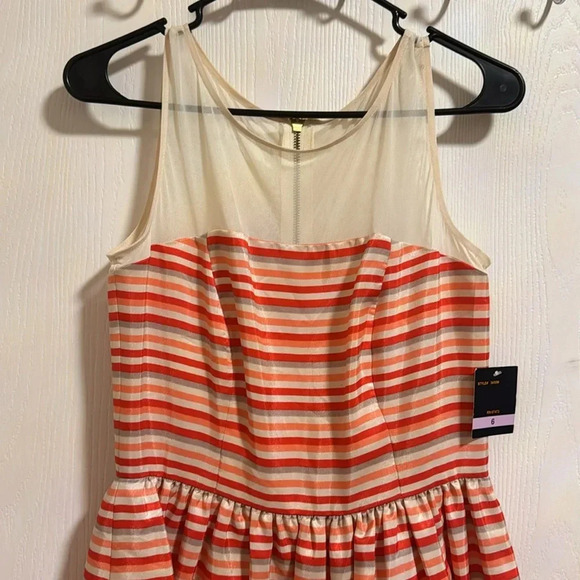 NWT Girls Striped Sleeveless Size 6 Dress Party Flowy Semi Formal Wedding Party - Picture 3 of 8